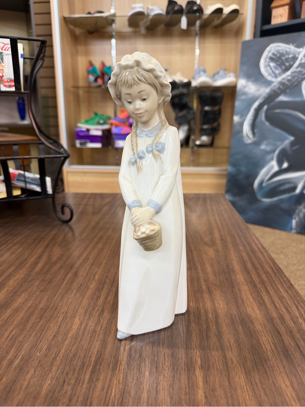 Lladro figurine Nao Zaphir Girl with Basket of Sweets 11in